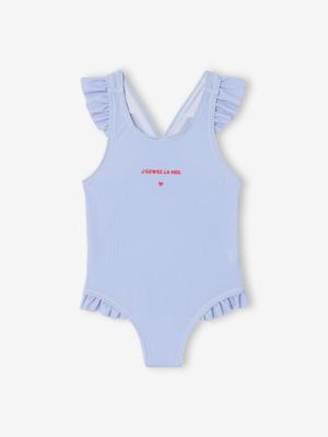 Badpak met strepen voor baby meisjes blauw