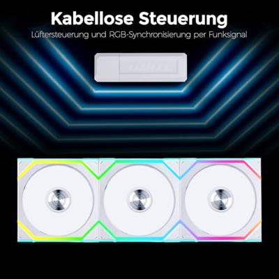 Lian Li Lian Li UNI FAN SL Wireless ARGB PWM Lüfter, 3er-Pack inkl. Controller - 120 mm PC-ventilator Wit (b x h x d) 120 x 124.5 x 28 mm Lian Li Lian Li UNI FAN SL Wireless ARGB PWM Lüfter, 3er-Pack inkl. Controller - 120 mm PC-ventilator Wit (b x h x d) 120 x 124.5 x 28 mm
