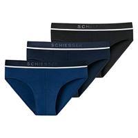 Schiesser Rio slips 95/5 blauw-zwart 3-pack - thumbnail