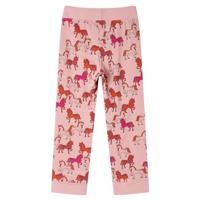Kinderpyjama met lange mouwen paardenprint 104 lichtroze - thumbnail