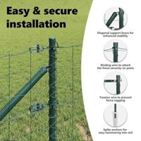 VidaXL Hek met paal groen 0,8 x 10 m staal - thumbnail