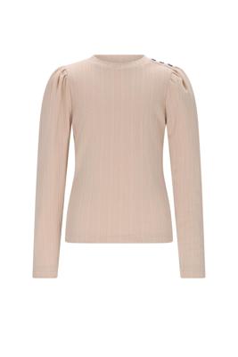 NoNo winter jersey t-shirt meisjes - ivoor - Kiva - gebreid