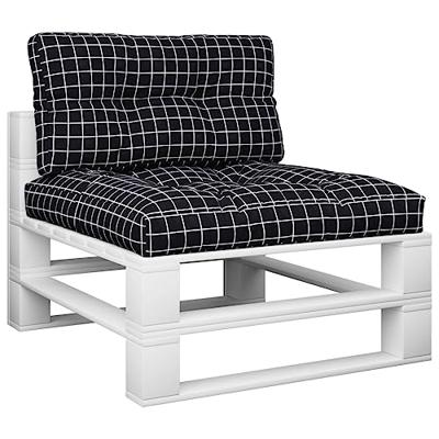 VidaXL Palletkussens 2 st stof ruitpatroon zwart