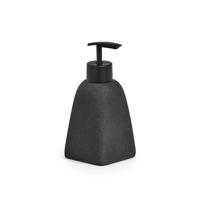 Zeller Zeeppompje|dispenser - kunststeen - antraciet grijs - 15 cm - thumbnail