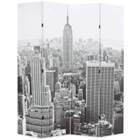 Kamerscherm New York bij daglicht 160x170 cm zwart en wit - thumbnail