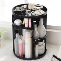 360 graden draaien functionele cosmetica Container make-up organisator Eco-vriendelijke opbergdoos formaat: 23 x 31cm(Black) - thumbnail