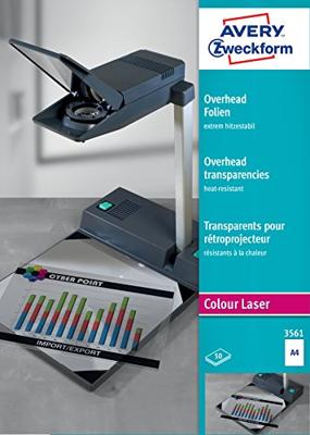 Avery-Zweckform 3561 3561 Folie voor overheadprojectoren DIN A4 Laser (zwart/wit), Laser (kleur), Kopiëren (zwart/wit), Kopiëren (kleur) Transparant 50 stuk(s)