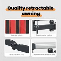 VidaXL Inklapbaar zonnescherm rood en zwart 350 x 250 cm stof - thumbnail