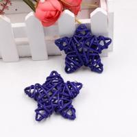 10 stuks 6cm kunstmatige stro bal DIY decoratie rotan sterren Christmas decor Home ornament Supplies (paars) - thumbnail