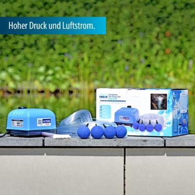 AquaForte Originele set luchtpomp Hailea V20, 9l/min bij 1,2m, incl. 4 stenen en 25m 4/6 slang