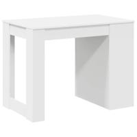 Bureau met lade en plank 102x62x77,5 cm bewerkt hout wit - thumbnail