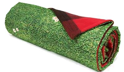 picknickkleed indoor 2-zijdig 140 cm fleece groen/rood picknickkleed indoor 2-zijdig 140 cm fleece groen/rood