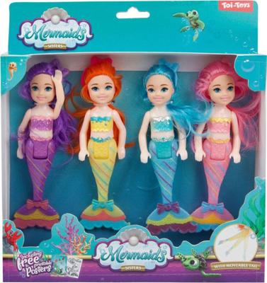 Toi-Toys Mermaids zeemeermin pop zusjes, 4st. Toi-Toys Mermaids zeemeermin pop zusjes, 4st.