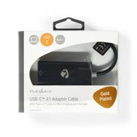 Nedis CCBW64452AT02 Usb-adapter Usb 3.2 Gen 1 Usb Type-c™ Male Mini Displayport 0.20 M Rond Verguld Pvc Antraciet Window Box - thumbnail