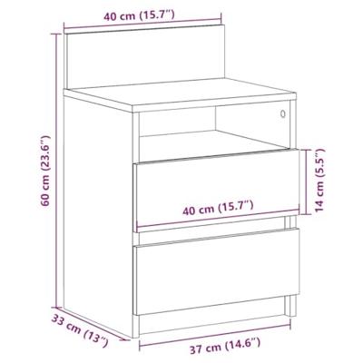 Nachtkastjes 2 st met 2 lades 40x33x60 cm sonoma eikenkleurig