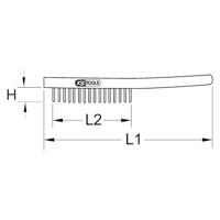 KS Tools 963.9582 Staalborstel Aluminium, Brons 350 mm 1 stuk(s) - thumbnail