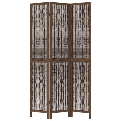 Kamerscherm met 3 panelen massief paulowniahout donkerbruin Kamerscherm met 3 panelen massief paulowniahout donkerbruin