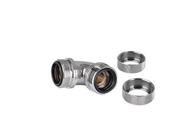 Thermaltake Pacific G1/4 PETG Tube 90-Degree Dual Compression 16mm OD - Chrome Waterkoelinghoekverbinder
