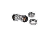Thermaltake Pacific G1/4 PETG Tube 90-Degree Dual Compression 16mm OD - Chrome Waterkoelinghoekverbinder - thumbnail