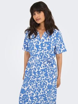 Only Onlyasmin S/s Shirt Dress Wvn Noos 15357241 Jurk 4865074 Cloud Dancer Tania Flower