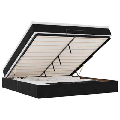 Ottoman bed met matras 160x200cm fluweel zwart