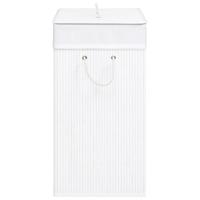 VidaXL Wasmand met 2 vakken 100 l bamboe wit - thumbnail