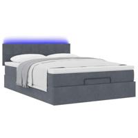 Ottoman bed met matras en LED's 140x200cm fluweel donkergrijs - thumbnail