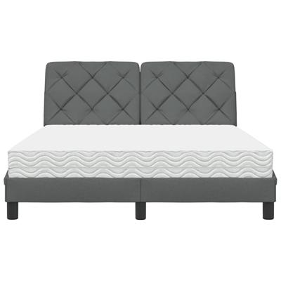 Bed met matras stof donkergrijs 140x200 cm