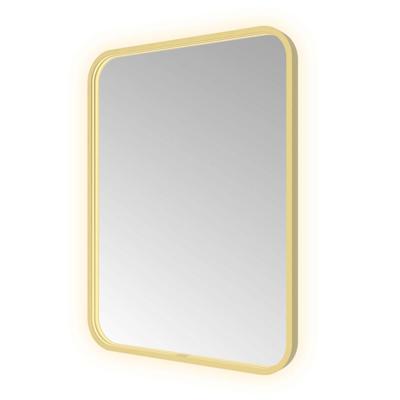 Spiegel Hotbath &MORE 80x60 cm LED-Verlichting Spiegelverwarming Rechthoek Afgerond Geborsteld Messing PVD Spiegel Hotbath &MORE 80x60 cm LED-Verlichting Spiegelverwarming Rechthoek Afgerond Geborsteld Messing PVD