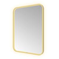 Spiegel Hotbath &MORE 80x60 cm LED-Verlichting Spiegelverwarming Rechthoek Afgerond Geborsteld Messing PVD - thumbnail