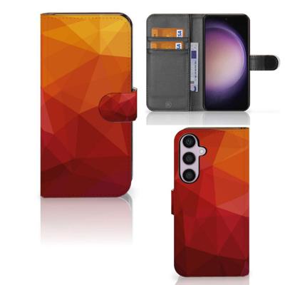 Book Case voor Samsung Galaxy S24 Plus Polygon Red Book Case voor Samsung Galaxy S24 Plus Polygon Red