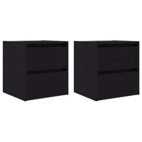 Nachtkastjes wandmontage 38x34x40 cm zwart eikenkleurig - thumbnail