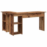 Bureau met plank Oud hout 142 x 102 x 73 cm Bewerkt hout - thumbnail