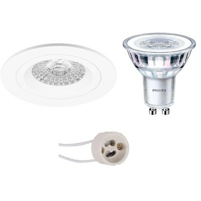 Philips LED Spot Set - Dimbaar - Rond Inbouw Ø93mm - Mat Wit - 4000K