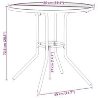 3-delige Tuinset stapelbaar gepoedercoat staal antracietkleur - thumbnail