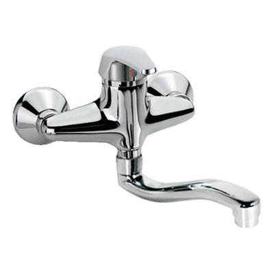 Keukenkraan Tres ECO | Wandmontage | 360° Draaibaar | Mengkraan | 1-hendel | Rond | Chroom