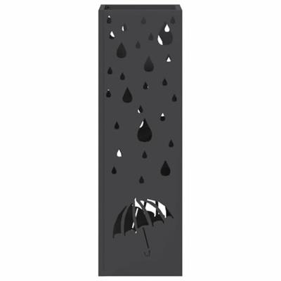 VidaXL Paraplu standaard met opslag zwart 15,5 x 15,5 x 49 cm metaal VidaXL Paraplu standaard met opslag zwart 15,5 x 15,5 x 49 cm metaal