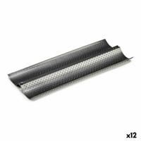 Stokbroodmal Kinvara Donker grijs Metaal Koolstofstaal 16 x 2,5 x 38 cm Brood (12 Stuks) - thumbnail