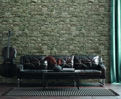 Livingwalls The Wall II - Grijs - Steenlook - 393171