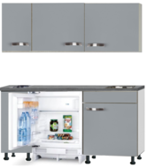Kitchenette 180cm invl vaatwasser, wit opstelpoten RAI-885522 - thumbnail