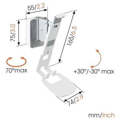 Vogels: SOUND 4201 SONOS ONE & PLAY:1 Muurbeugel - Wit