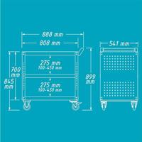 Hazet 167-3S Werkplaatswagen Kleur (specifiek): Blauw - thumbnail