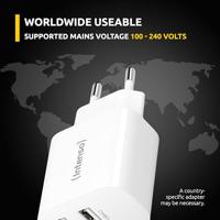 Intenso W24AA USB-oplader 24 W 2x USB-A Wit Binnen - thumbnail