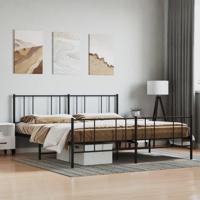 Bedframe met hoofd- en voeteneinde metaal zwart 180x200 cm - thumbnail
