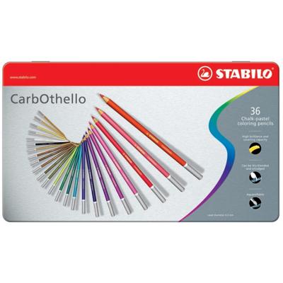 Kleurpotloden STABILO CarbOthello kalkpastel assorti blik à 36 stuks