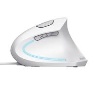Trust VERTO ERGO Muis Kabelgebonden Optisch Wit 6 Toetsen 1600 dpi Ergonomisch - thumbnail