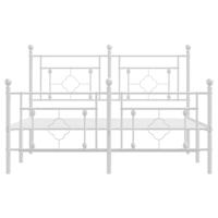 Bedframe met hoofd- en voeteneinde metaal wit 140x190 cm - thumbnail