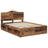 Bedframe met hoofdeinde Oudhout 150 x 200 cm Massief grenenhout - thumbnail