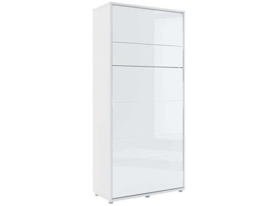 Opklapbed CONCEPTION PRO 90x200 cm wit/glanzend wit (verticaal) met matras