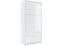 Opklapbed CONCEPTION PRO 90x200 cm wit/glanzend wit (verticaal) met matras - thumbnail